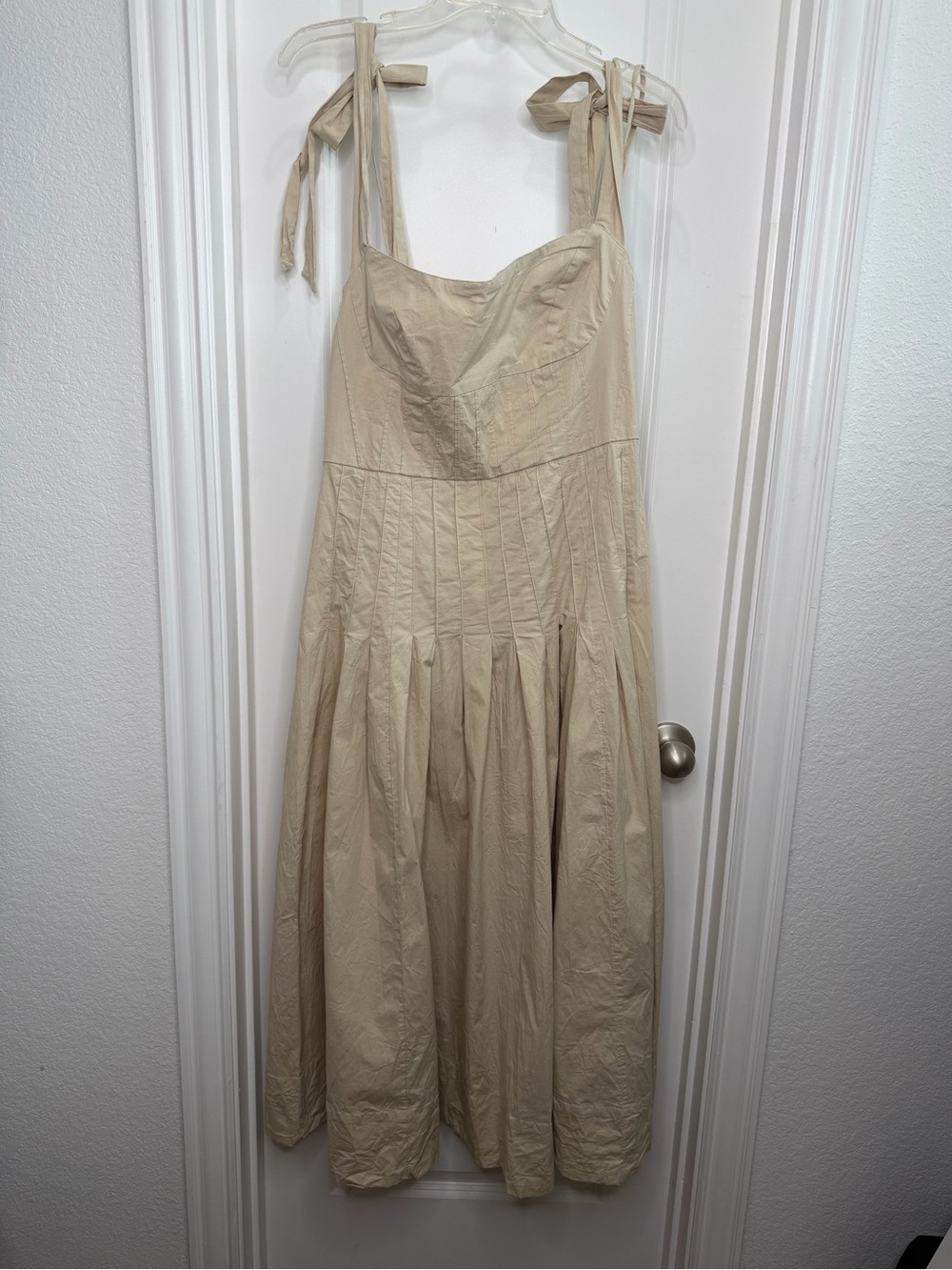 Free People Kinney Midi Dress in Tan Sz XLarge - Picture 5 of 8